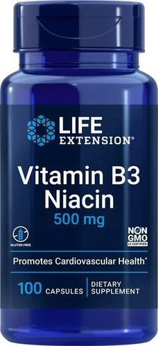 Life Extension Vitamin B3 500 mg 100 Kapseln Ablaufdatum 08/2025