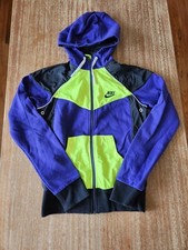 Nike Women's Full Zip Jacket Hoodie Long Sleeve S Small Purple Neon Green