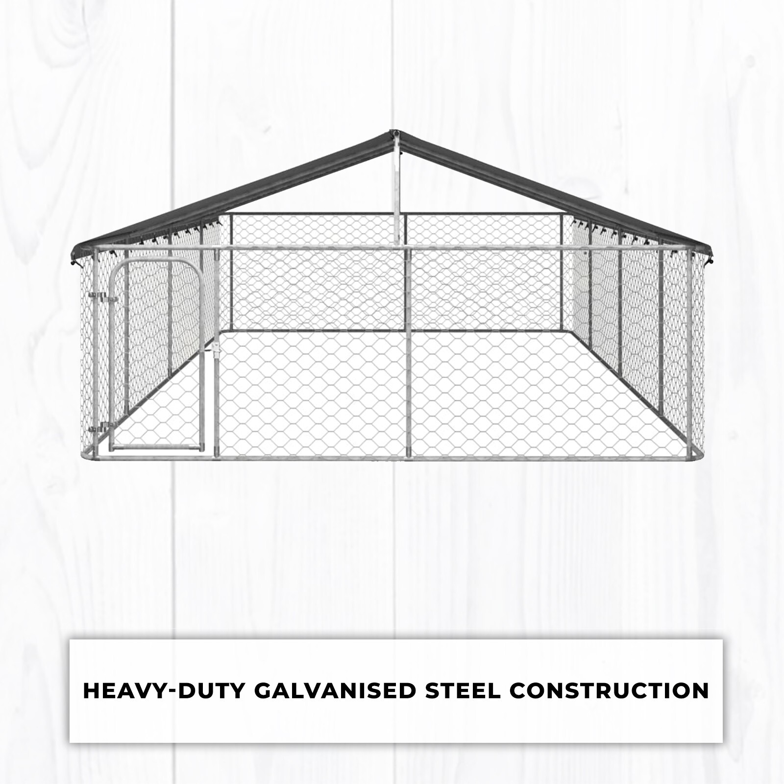 Large Outdoor Dog Kennel Steel Enclosure Pet Run Puppy Playpen House