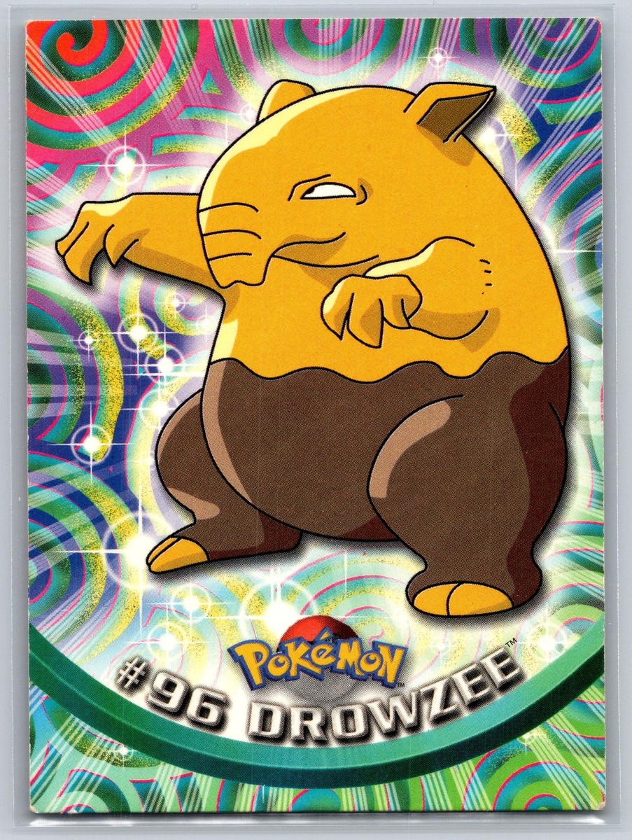 Drowzee #96 Pokemon Topps TV Animation Edition Blue Logo Lightly