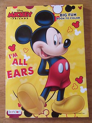 MICKEY MOUSE & FRIENDS Big Fun Book to Color "I'm All Ears" NEW Tear ...