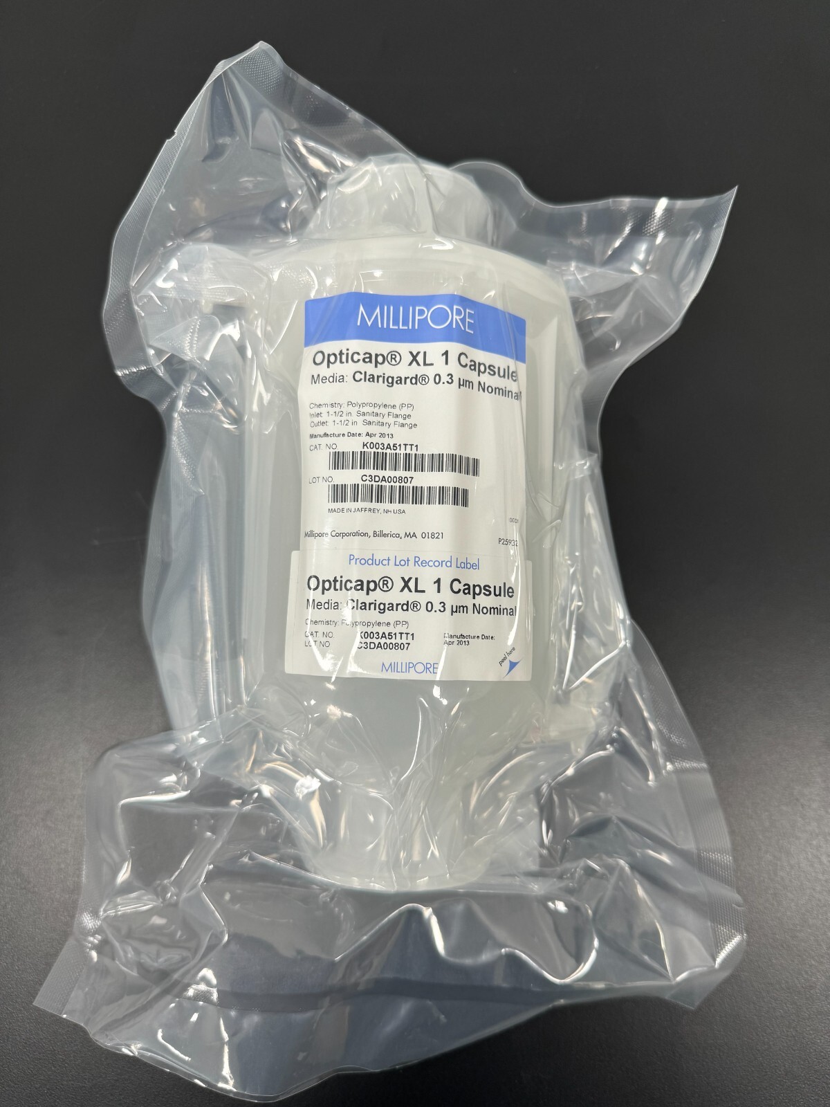 Millipore Opticap XL 1 Capsule Clarigard Filter 0.3um Nominal ...