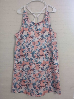 Ocean And Coast Womens Large Dress Coral Pink Floral Sleeveless Scoop Neck  | eBay