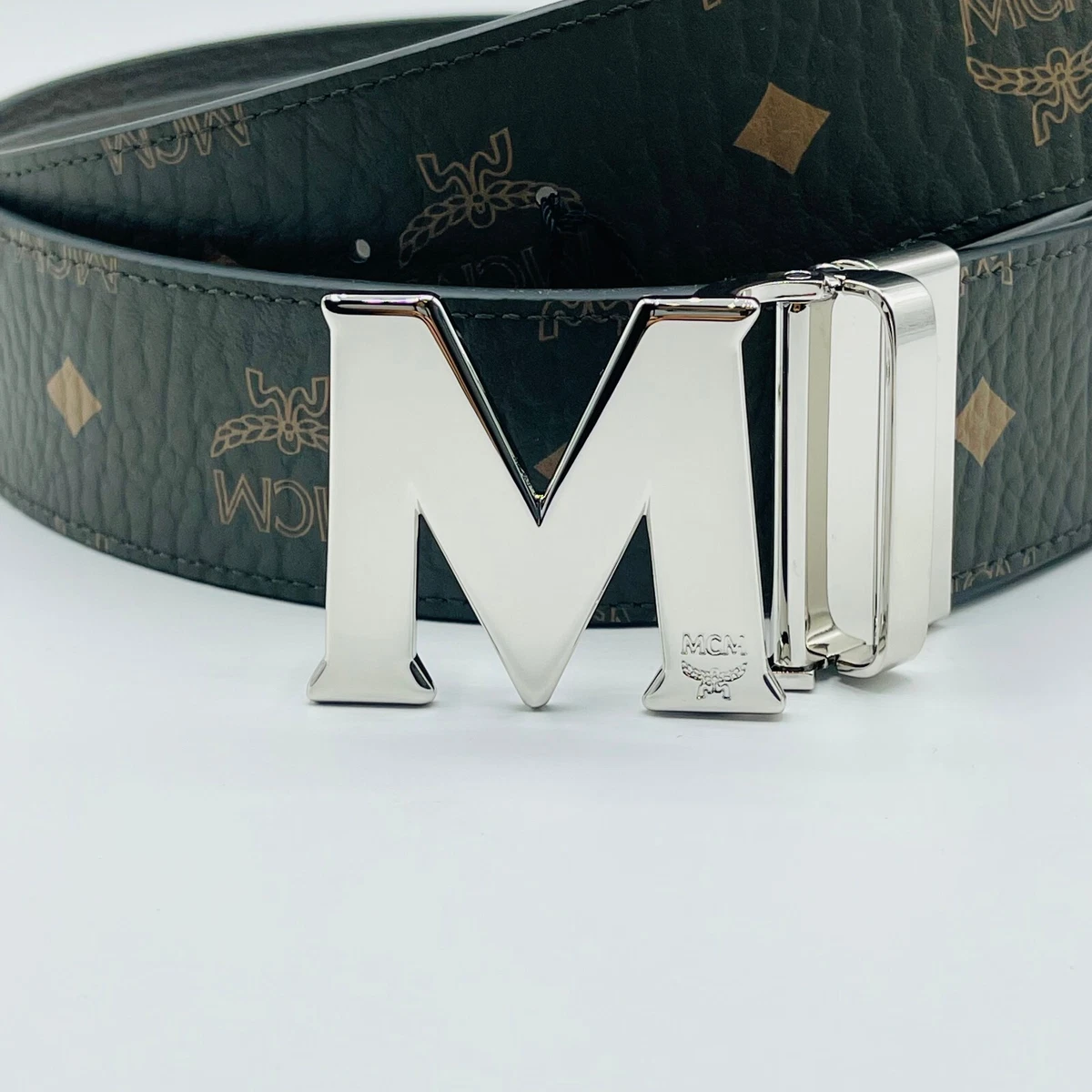 $350 MCM Sea Turtle Green Visetos Canvas M Buckle Reversible Belt  MXBCACJ08JH001 | eBay