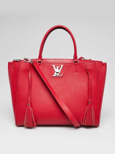 Louis Vuitton Rubis Pebbled Leather Lockmeto Bag
