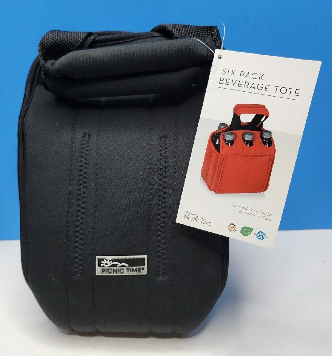Picnic Time Six Pack Beverage Tote - Black