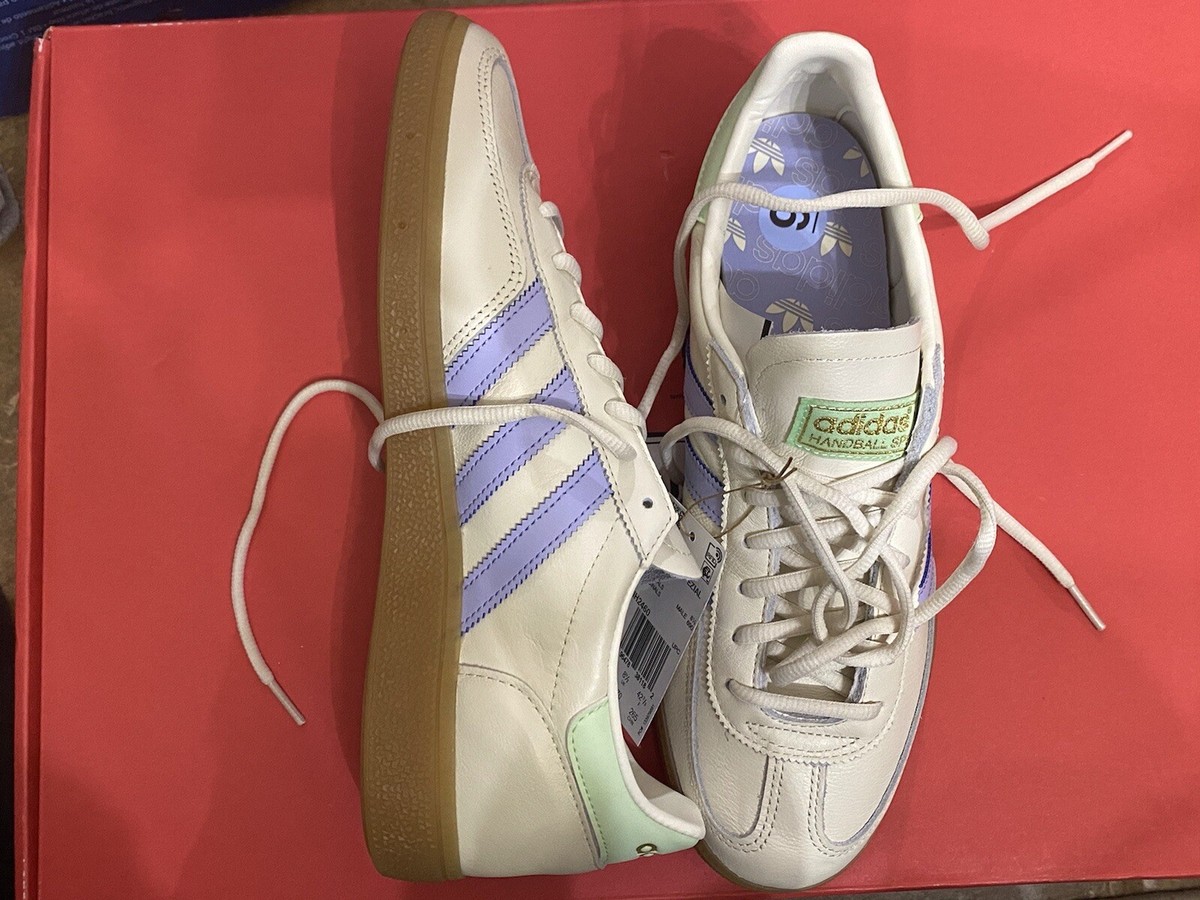 Adidas Handball Spezial Men\'s 11.5 IH2460 Off White Violet Purple Gum IH2460 NEW Adidas Handball Spezial IH2460 Off White | Mercari main image 4