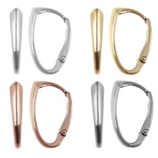 Sterling Silver Leverback Earrings 19.5x8mm Findings  Different Platings