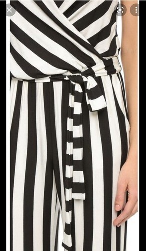 Ella Moss Barbara Vertical Stripe Wide Leg Sleeveless Jumpsuit Medium NWT - Picture 5 of 9