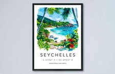 Seychelles Watercolor Poster Seychelles Travel Print Seychelles Wall Art