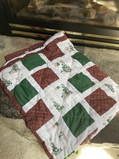 Gorgeous Vintage Themed Handmade Christmas Quilt Throw Christmas 60x46