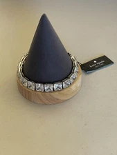 KATE SPADE NY SATURDAY CANDY SHOP SQUARE CZ BRACELET IN CLEAR /SILVER 7”+2”