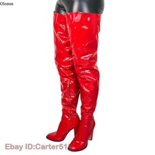 Women Thigh High Unisex Boots Chunky Heels Round Toe Cosplay Shoes Women 5-20