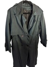 Vintage Green Trench Coat Button Up