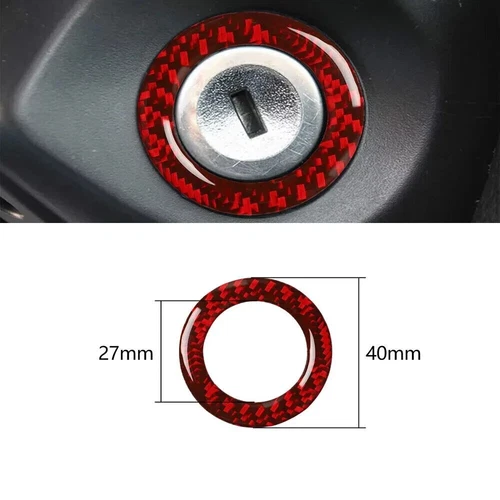 For Ford Mustang 2010-14 Red Carbon Fiber Interior Controle Full Set Cover Trim - Picture 11 of 12