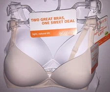 Two WARNERS 4003 Wire Free Light Natural Lift Bras White / Ivory NWT $60 Retail