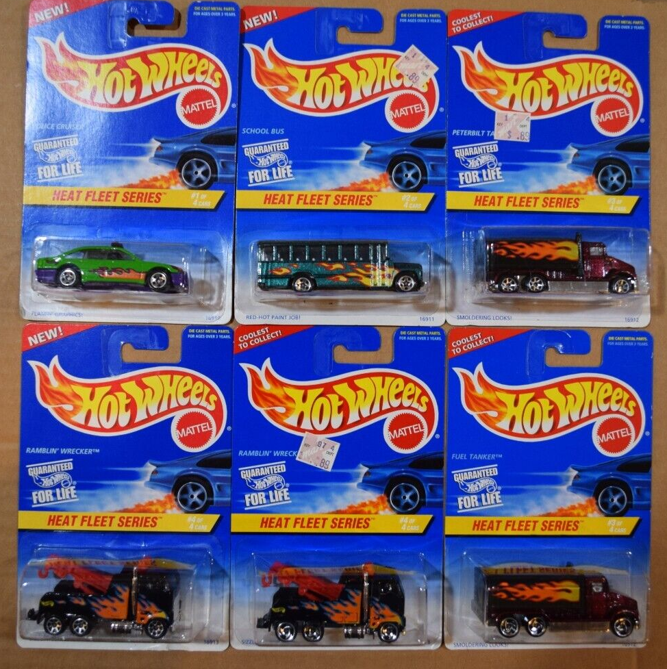 Hot Wheels 1997 Heat Fleet Series set of 4 + 1 Total 5 PRE