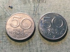 MONETE NORVEGIA  50 ORE  1982  1990