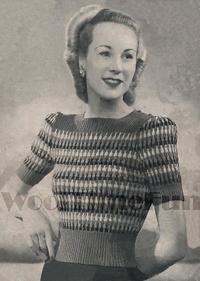 Vintage Knitting Pattern Lady's 1940 Fair Isle