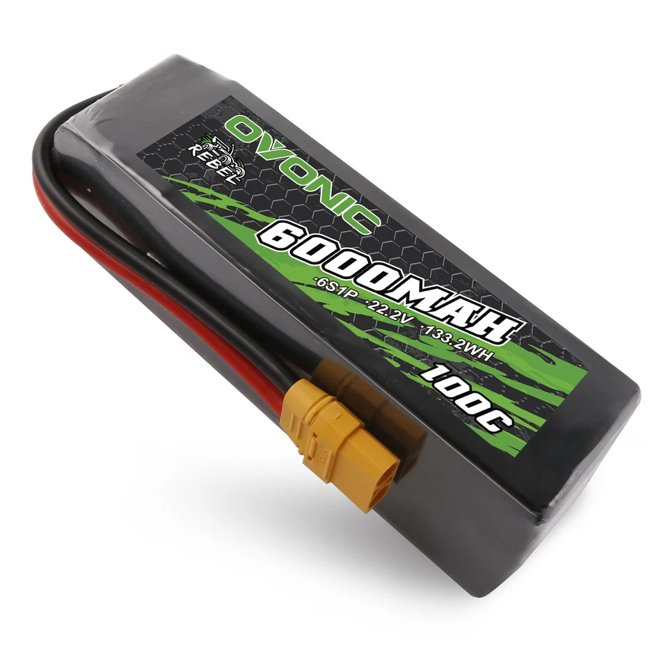 OVONIC 6000mAh 6S Lipo Akku 22.2V 100C XT90 Für RC AUTO LKW Heli Jet FPV Boot
