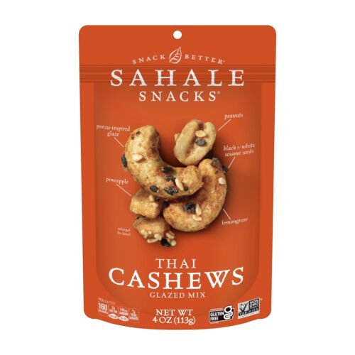 Sahale Snacks Thai Cashews Glazed Mix 4 Ounces Pack of 6