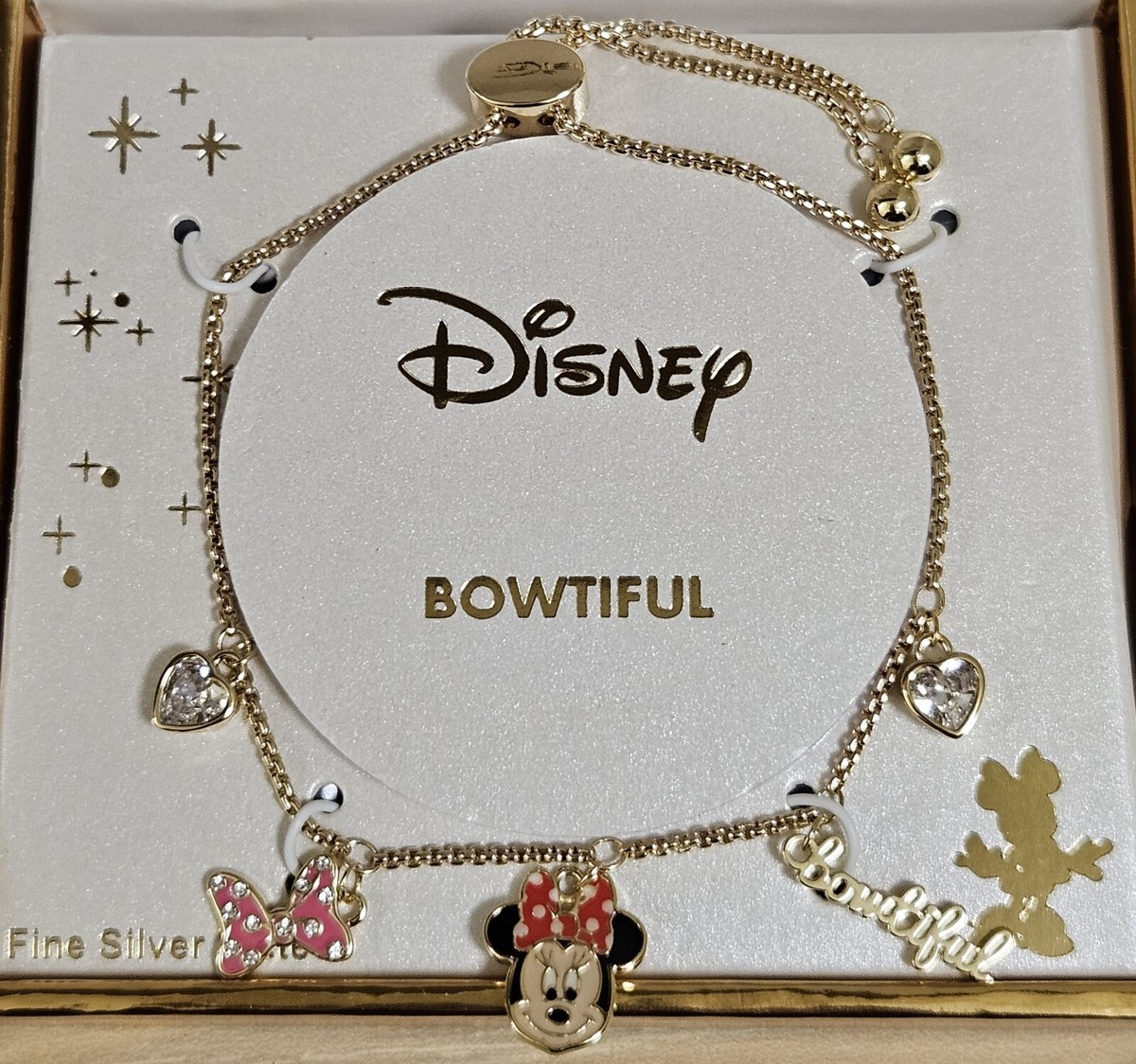 DISNEY MINNIE MOUSE BOWTIFUL CHARMS FINE SILVER PLATED GOLD