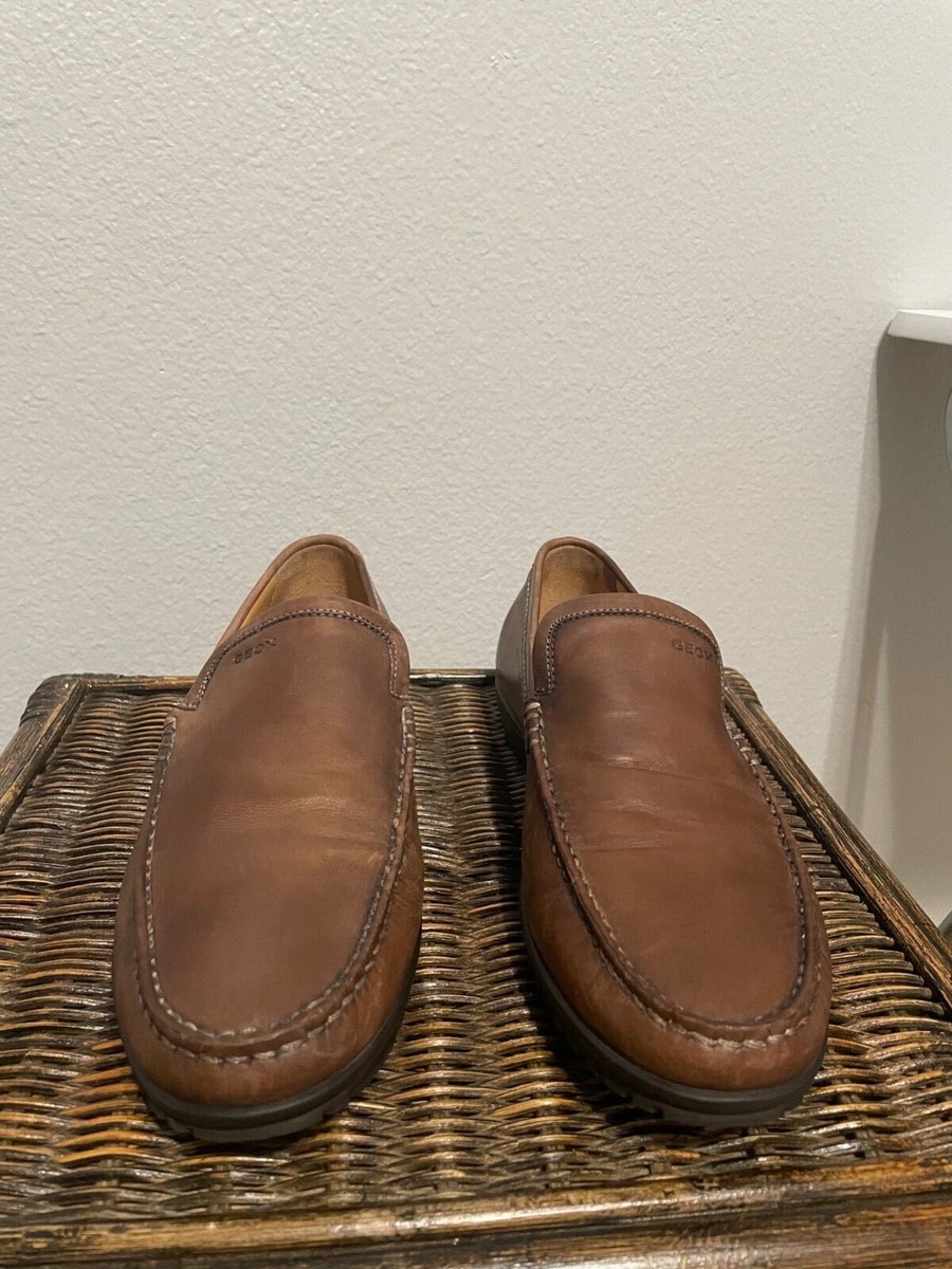 GEOX Respira Driving Moc Toe Loafers Brown Leather Shoes Mens EUR 42 US 8.5/9 Geox Classic Loafers for Men | Mercari main image 4