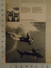 1968 Arden for Men after shave cologne vintage print AD spear fishing for shark