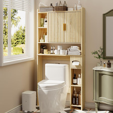 Fluted over the Toilet Storage Cabinet, above Toilet Bathroom Organizer with Toi