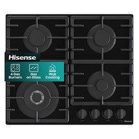 Hisense GG663BHF Built in 60cm Gas Hob Stainless Steel with 4 Cooking Areas Easy