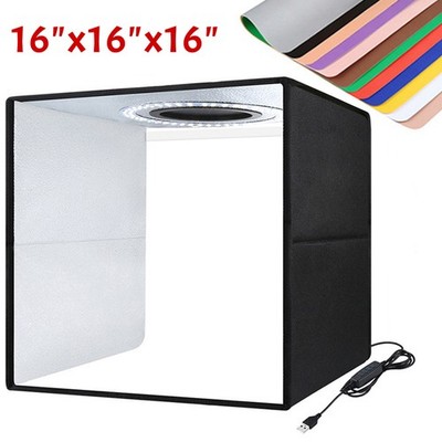 16'' Large Portable Studio Light Box Folding LED Photography Shooting Tent