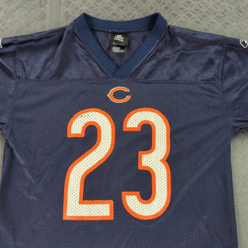 Camiseta Chicago Bears Devin Hester Y2K Reebok NFL azul meninos jovens grande 14-16 - Imagem 4 de 4