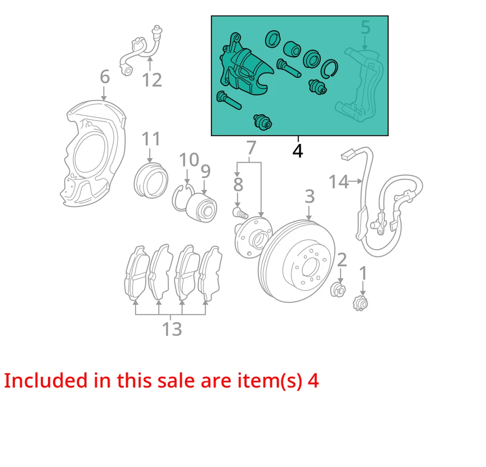 Pinza de freno delantera izquierda Toyota Camry 2000-2001 AC5J8 Foto 2 de 3