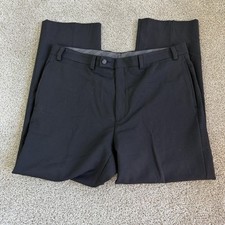 Calvin Klein Pants Mens 38x32 Black Striped Dress Regular Fit Straight Leg