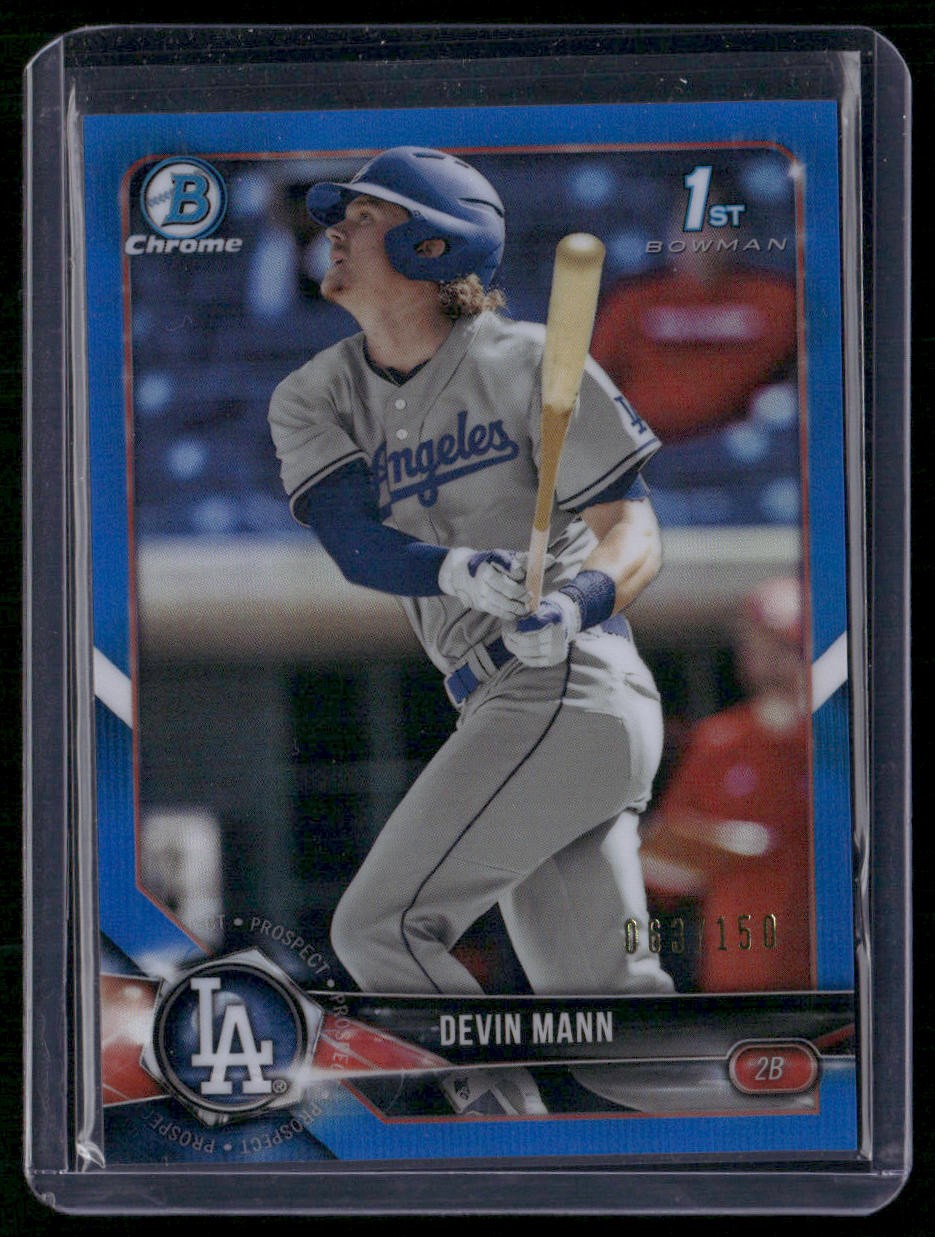 2018 Bowman Draft #BDC-15 Devin Mann Chrome Blue Refractor #/150