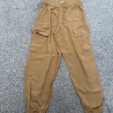 Ladies Size 10 Tan Thin Cargo Pants From Primark