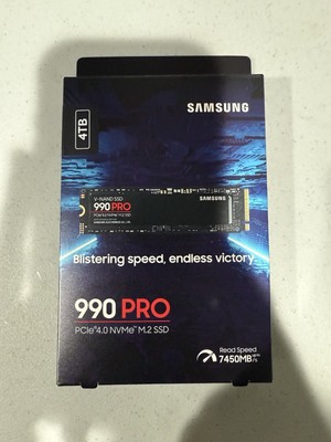 Samsung 990 PRO 4TB M.2 NVMe Internal SSD - Black (MZ-V9P4T0B/AM)