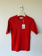 Nuevo LMND Limonada Mujer Camiseta Acanalada Granadina Rojo Tejido Top Camisa Pequeña S 8