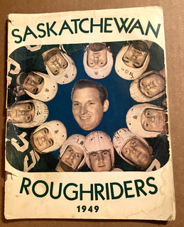 1949 W.I.F.U. (CFL) FOOTBALL ALL TEAM PROGRAM FOR SASKATCHEWAN ROUGHRIDERS WIN