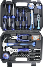 Auto Repair Tool Set 128-piece Mechanic Hand Kit with 128-Piece, Blue 