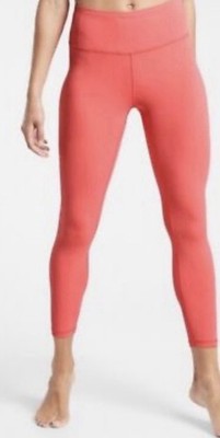 Athleta Elation 7/8 Tight Leggings Bright Coral Solid Women s Size S