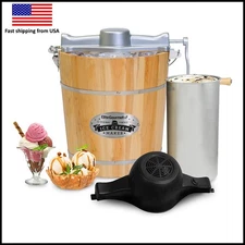 Elite Gourmet Ice Cream Maker Wood 4 Quart