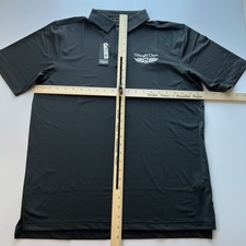 Straight Down Polo Shirt Men's Medium Black Performance Stretch - NWT