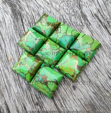 Green Copper Turquoise Cabochon Square Shape Natural Loose Gemstones 5mm-20mm