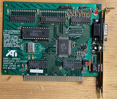 ATI Small Wonder Graphics Solution 8-bit ISA Grafikkarte 1988 tested