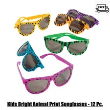 Kids Bright Animal Print Sunglasses - 12 Pc.