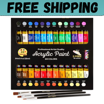 #ad 24 Colors Paint DIY Acrylic Paint Set for Hobby Model Painting Artists $11.85