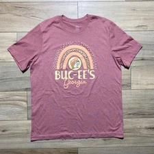 Buc-ee’s Womens Georgia Leopard Rainbow Short Sleeve Graphic T Shirt XL Mauve