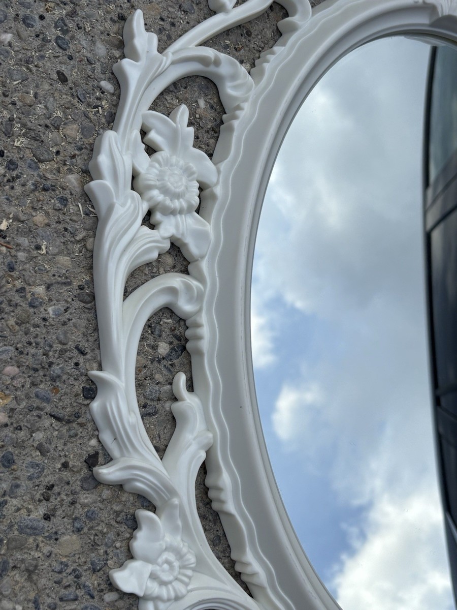 IKEA UNG DRILL 33” White Wall Mirror Baroque Rococo Ornate
