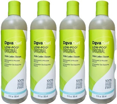4 DevaCurl LOW POO ORIGINAL MILD LATHER CLEANSER 12 oz ea (624)